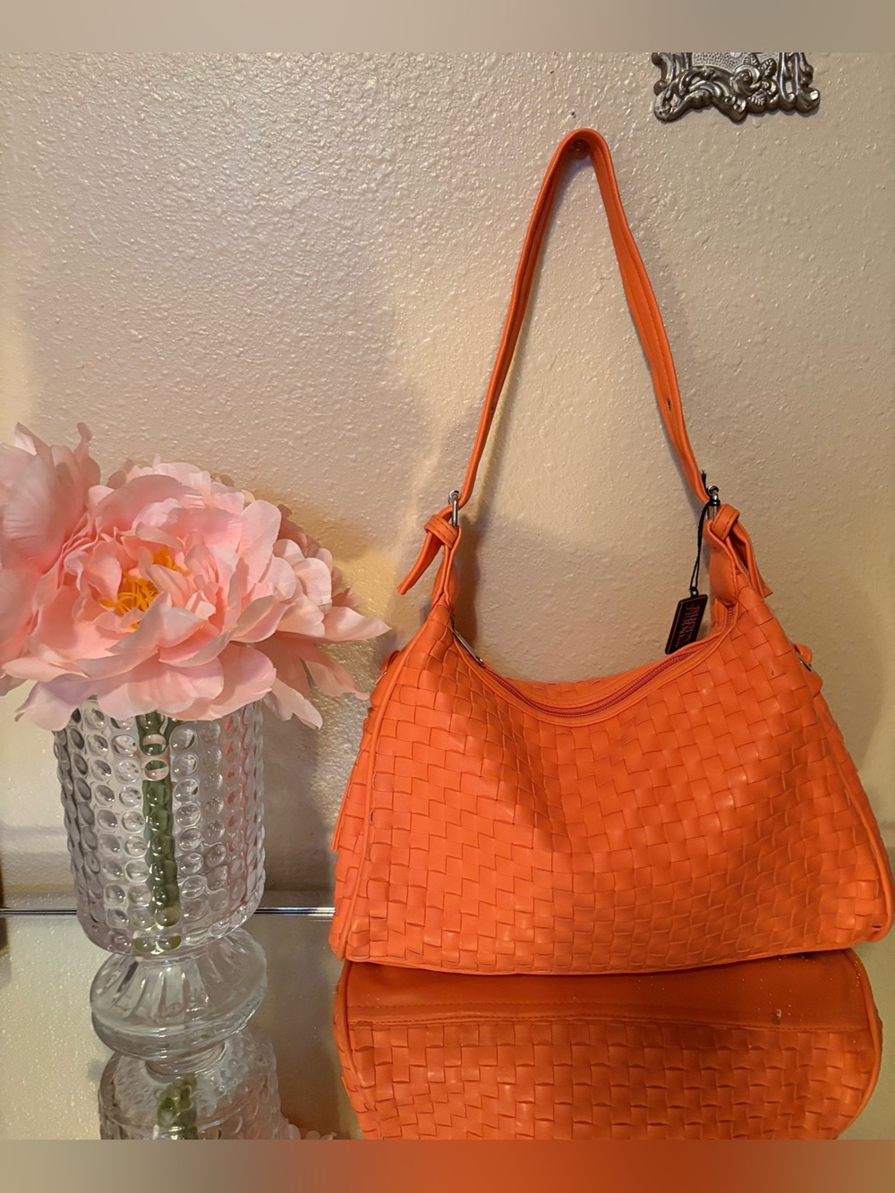 Bijoux Terner Orange Woven Shoulder Bag